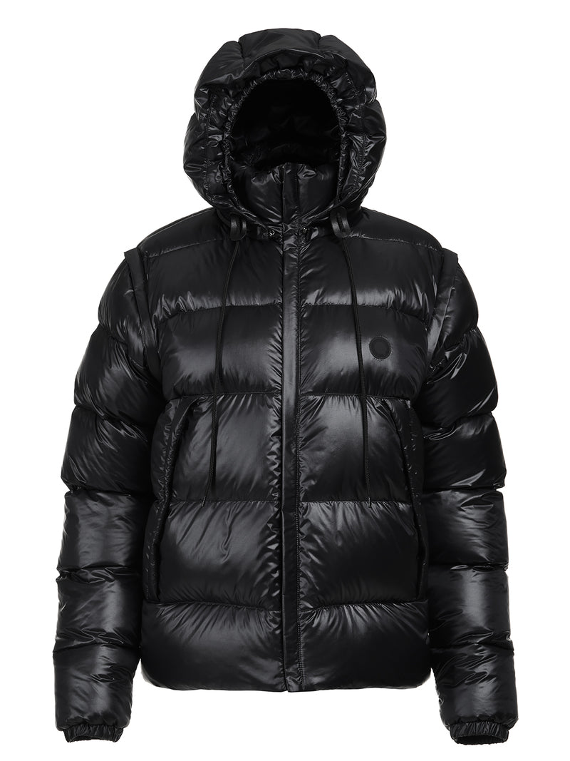 Gianni Notte ultra-light down jacket with detachable sleeves and hood