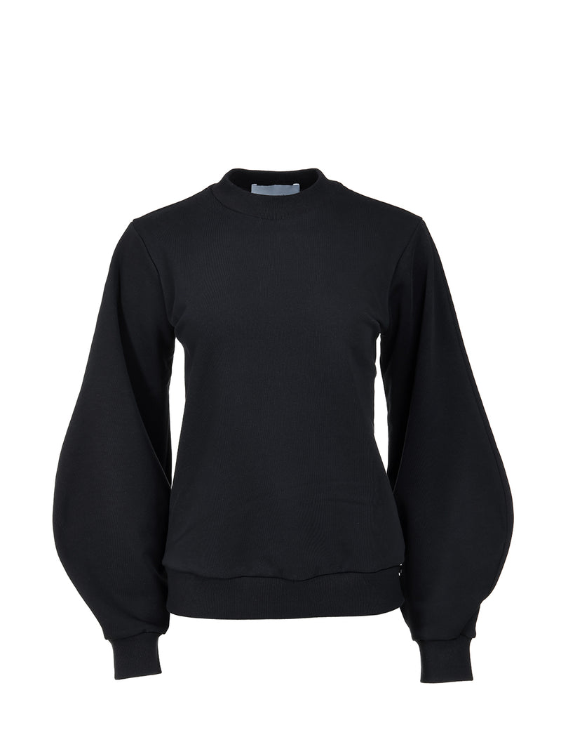 Venus Noir cotton sweatshirt with decorative sleeves