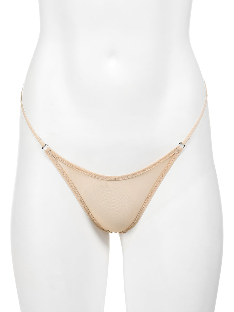 Erotica Nude adjustable mesh thong