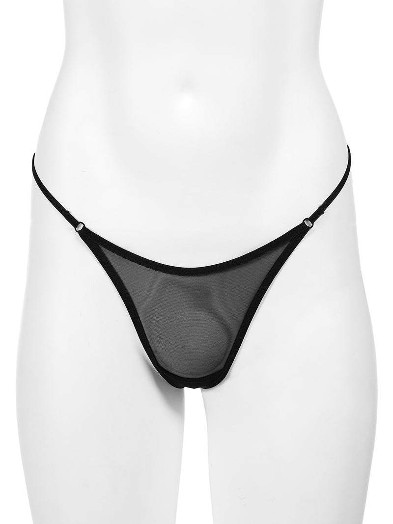 Erotica Noir Adjustable Mesh Thong