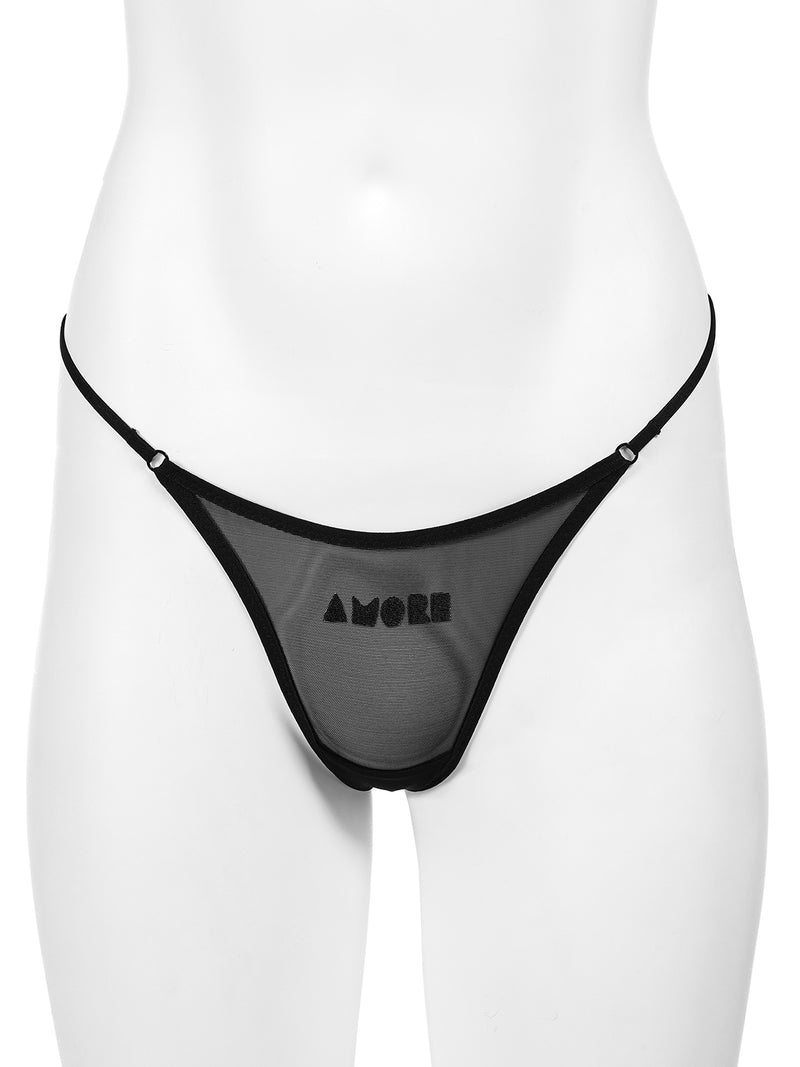 Erotica Noir [Love Edition] adjustable mesh thong