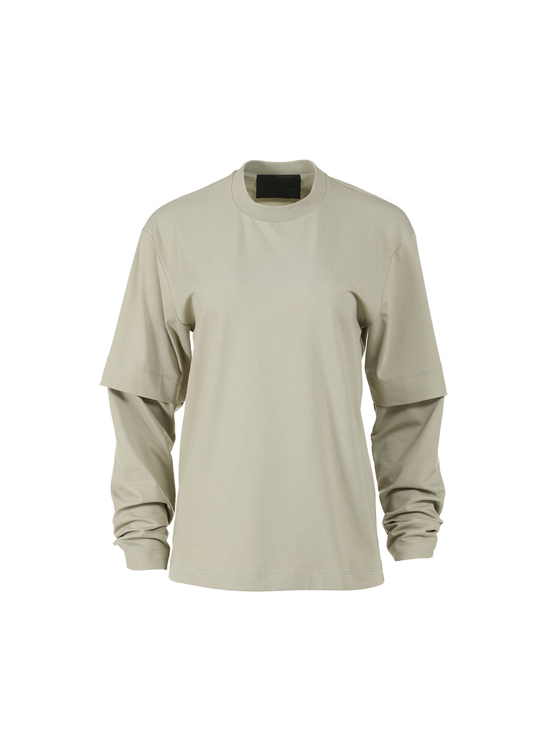 Illusione Eucalyptus cotton longsleeve with double sleeve