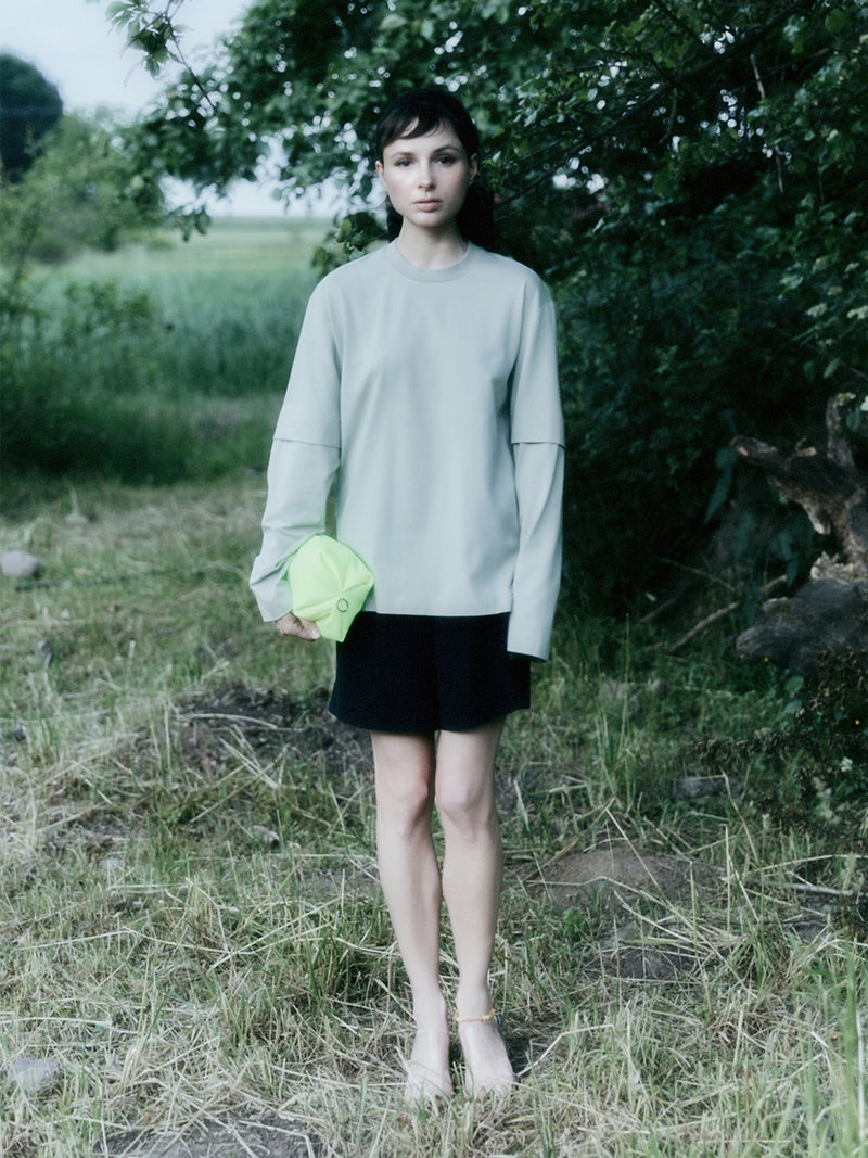 Illusione Eucalyptus cotton longsleeve with double sleeve