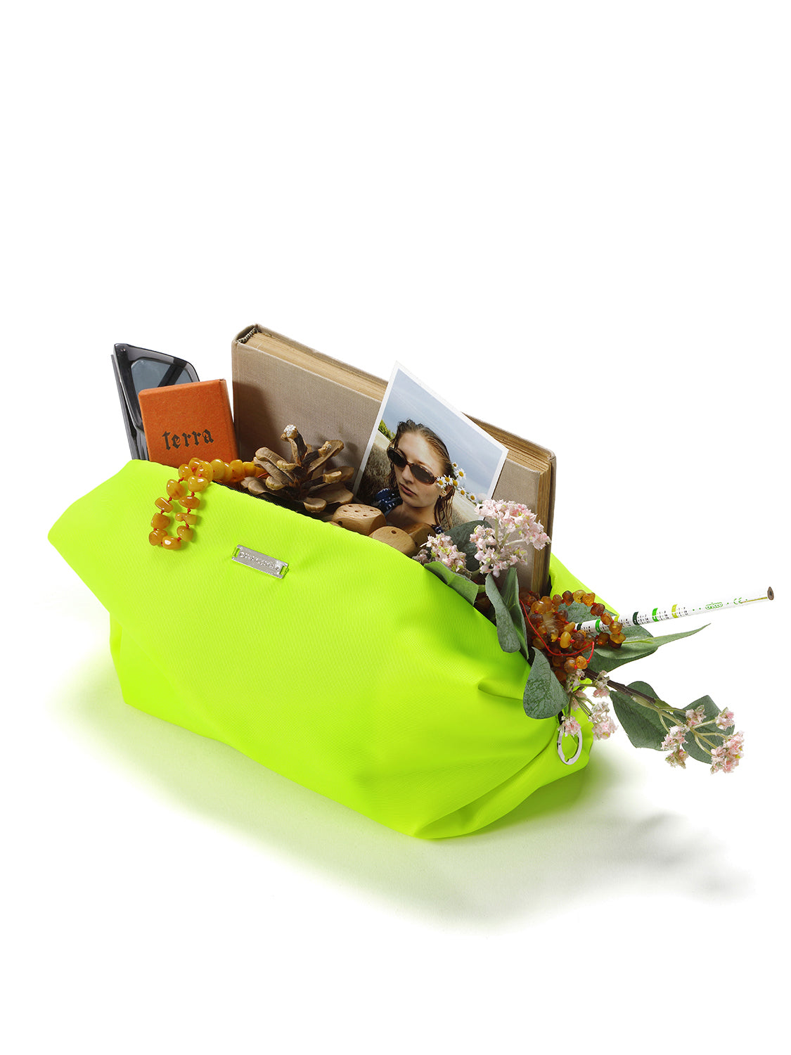 Neon Berlin no. 1 handbag / cosmetic bag with hand-sewn logo