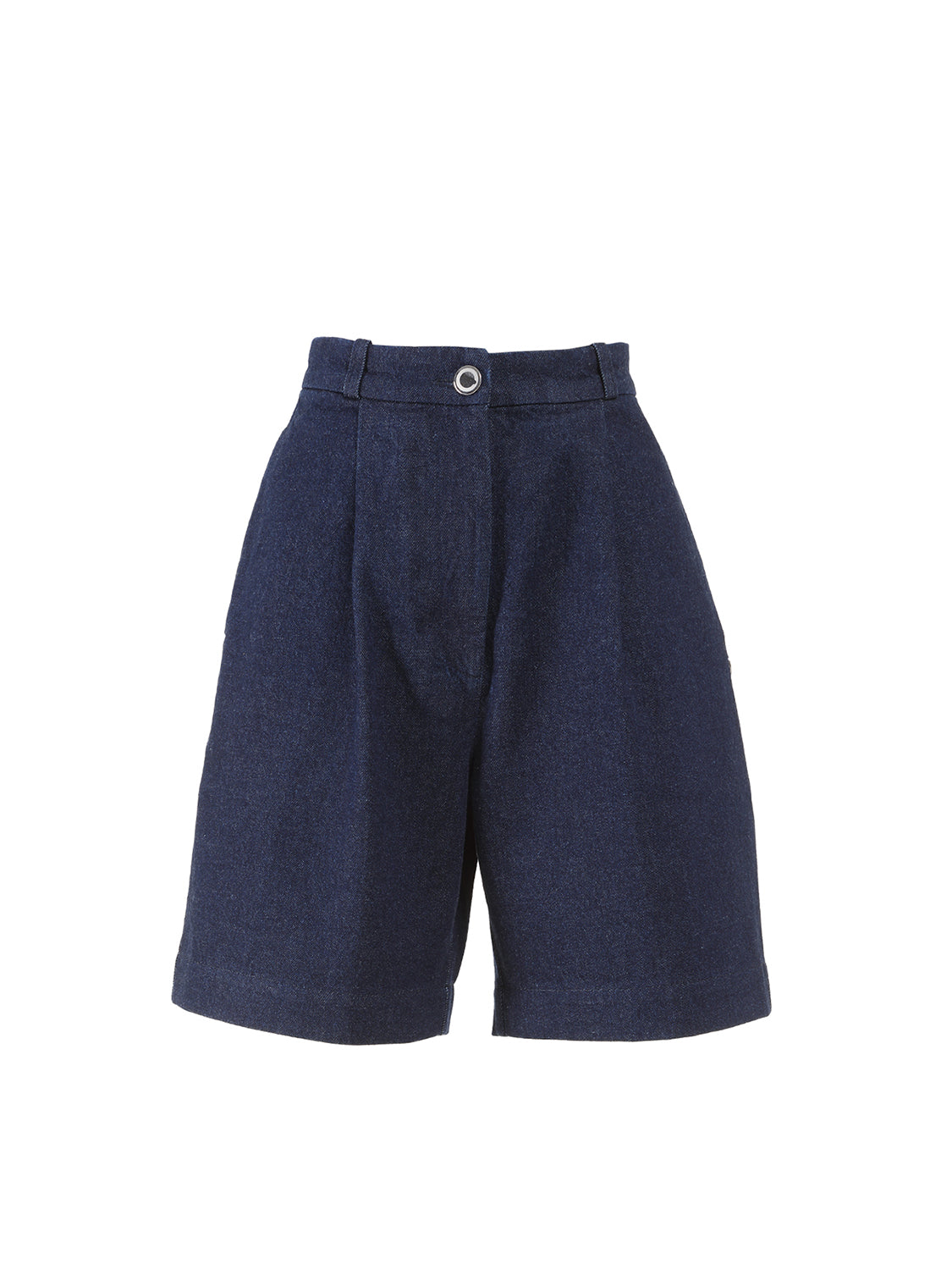 Paradiso denim shorts with pleats