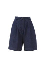 Paradiso denim shorts with pleats