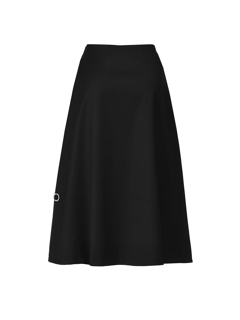 Daydreaming Black lined wool skirt