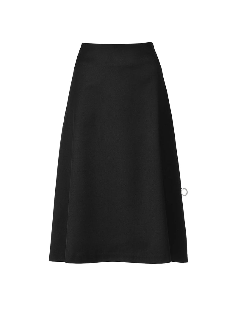 Daydreaming Black lined wool skirt