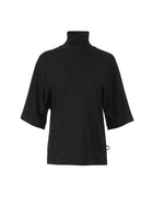 Federico Noir bawełniany T-shirt z golfem