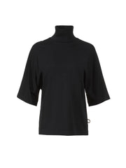 Federico Noir bawełniany T-shirt z golfem
