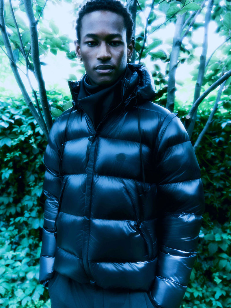 Gianni Notte ultra-light down jacket with detachable sleeves and hood