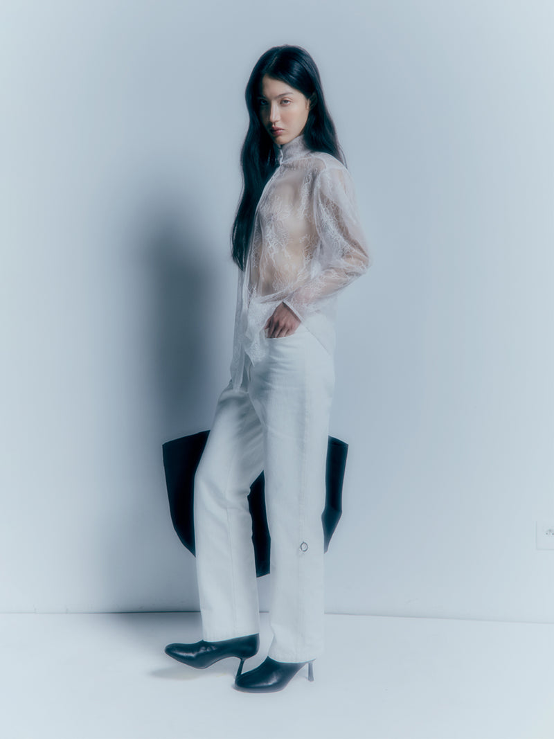 Leo Blanc straight-leg denim trousers