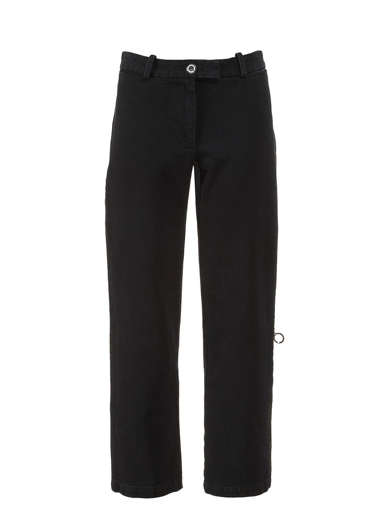 Leo Noir straight leg denim trousers
