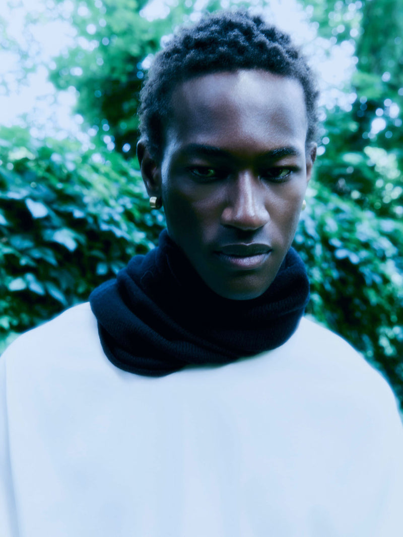 Alessio Notte multifunctional snood in cashmere and wool blend