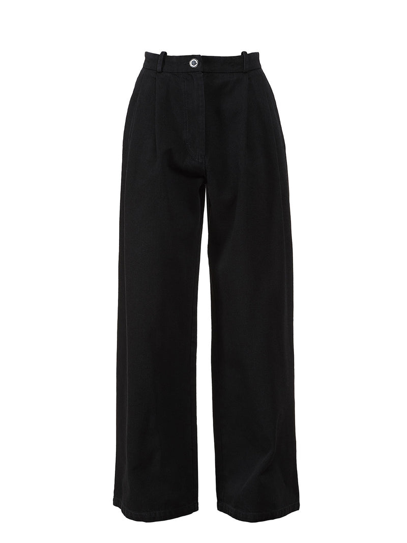 Marianne Noir wide-leg denim trousers