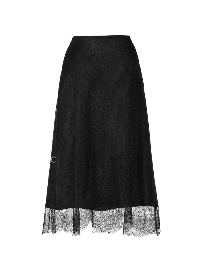 Midnight Black koronkowa spódnica na podszewce