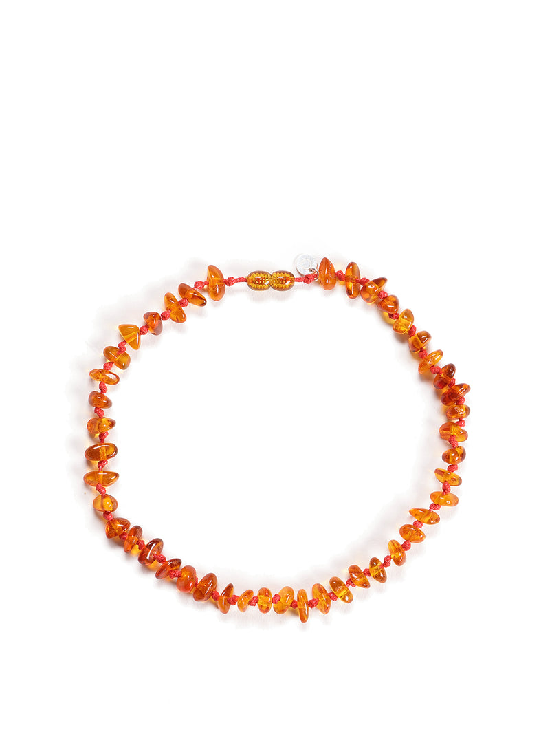 Mini Amber Cognac handmade amber necklace for children