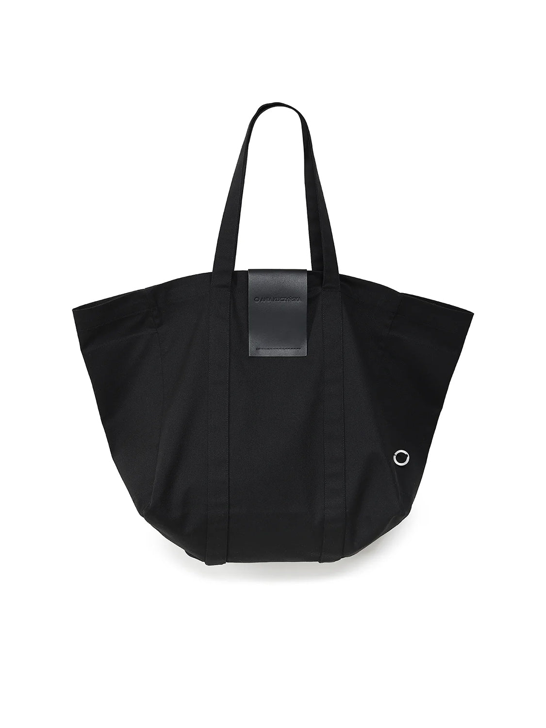 Pekin Couture Black torba z ręcznie tłoczonym logo na skórze
