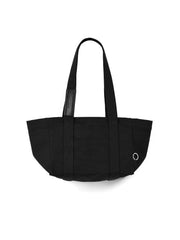 Petite Baguette cotton bag with hand-stamped logo on leather