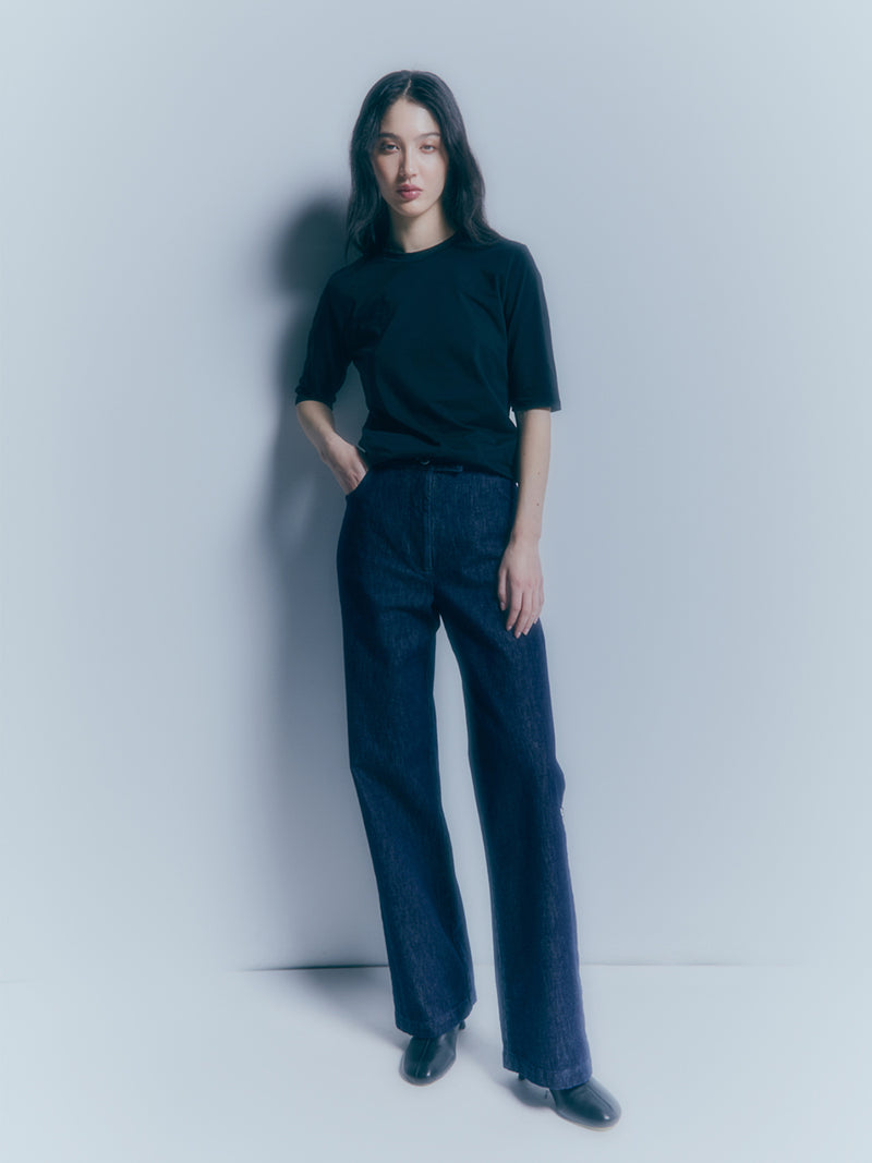 Suzanne Raw Denim Straight-Leg Jeans